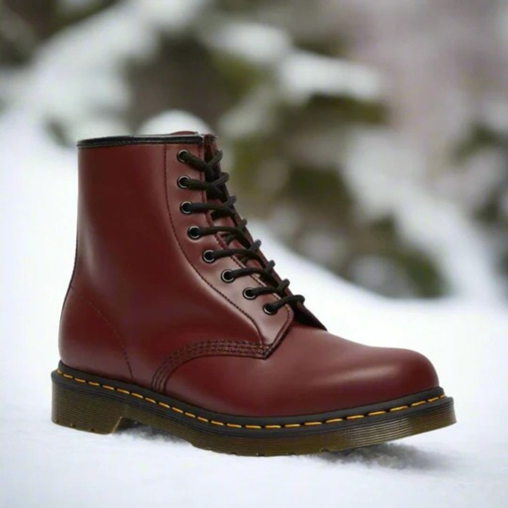 Nathalie | Schnürstiefel aus Leder Damen Robuste Gummisohle