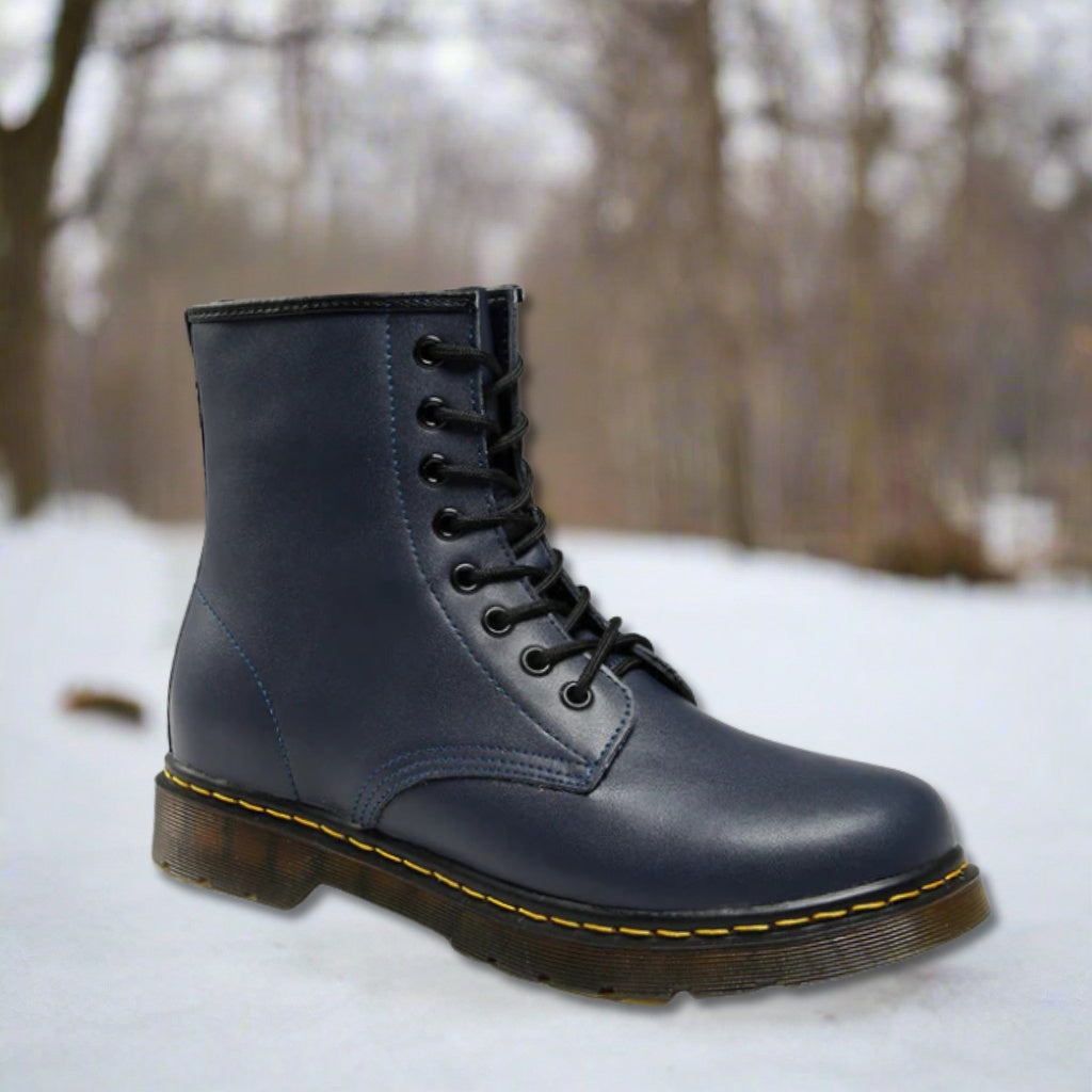 Nathalie | Schnürstiefel aus Leder Damen Robuste Gummisohle