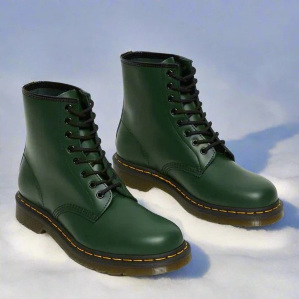 Nathalie | Schnürstiefel aus Leder Damen Robuste Gummisohle