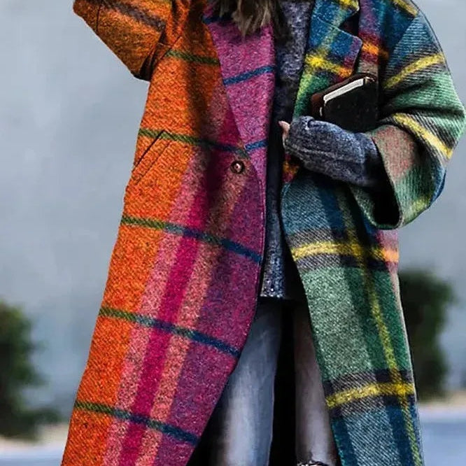 Nathalie | Wollmantel Damen Lang Oversize Revers