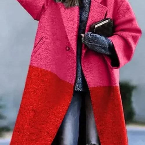 Nathalie | Wollmantel Damen Lang Oversize Revers