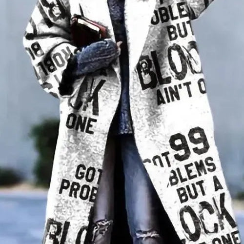 Nathalie | Wollmantel Damen Lang Oversize Revers