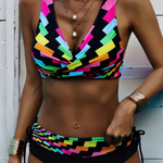 Eszter | Bikini Szett Női Mintás V-nyakú