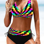 Eszter | Bikini Szett Női Mintás V-nyakú