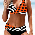 Eszter | Bikini Szett Női Mintás V-nyakú