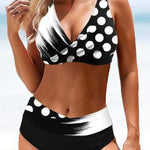Eszter | Bikini Szett Női Mintás V-nyakú