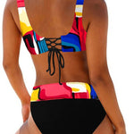 Eszter | Bikini Szett Női Mintás V-nyakú