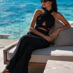 Nikolett | Palazzo Nadrág Szett Női Crop Top Nyakpántos