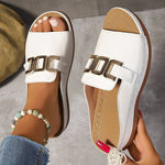 Nikolett | Papucs Lapos Slip-On Női Fém Csatos