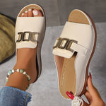 Nikolett | Papucs Lapos Slip-On Női Fém Csatos