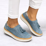 Nikolett | Slip-On Cipő Női Perforált Bojtdíszes Platform
