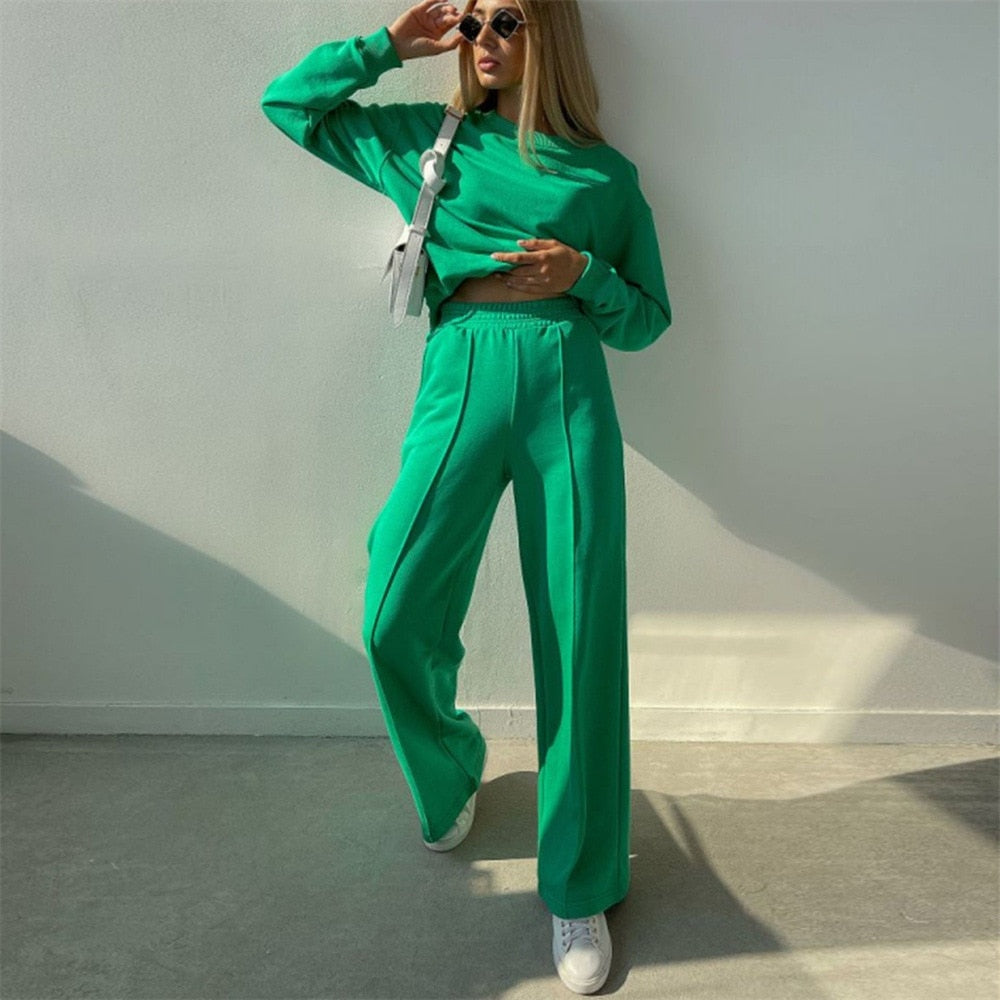 Nóra | Női Melegítő Szett Oversize Kerek Nyakú