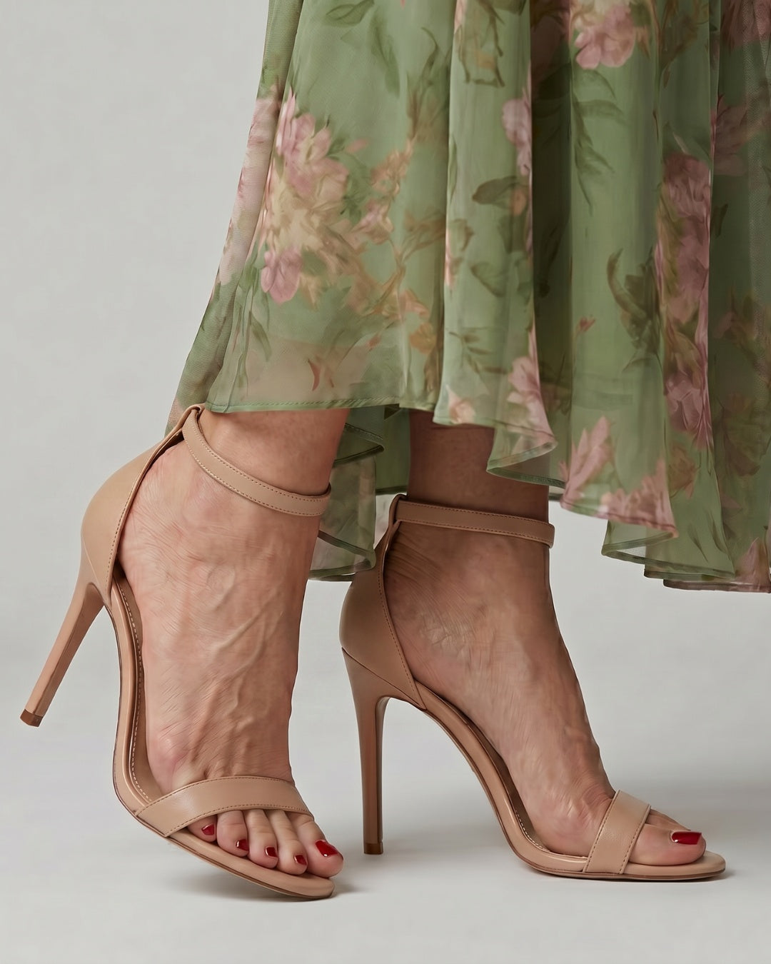 Nóra | Szandál Magassarkú Női Bokapántos Stiletto