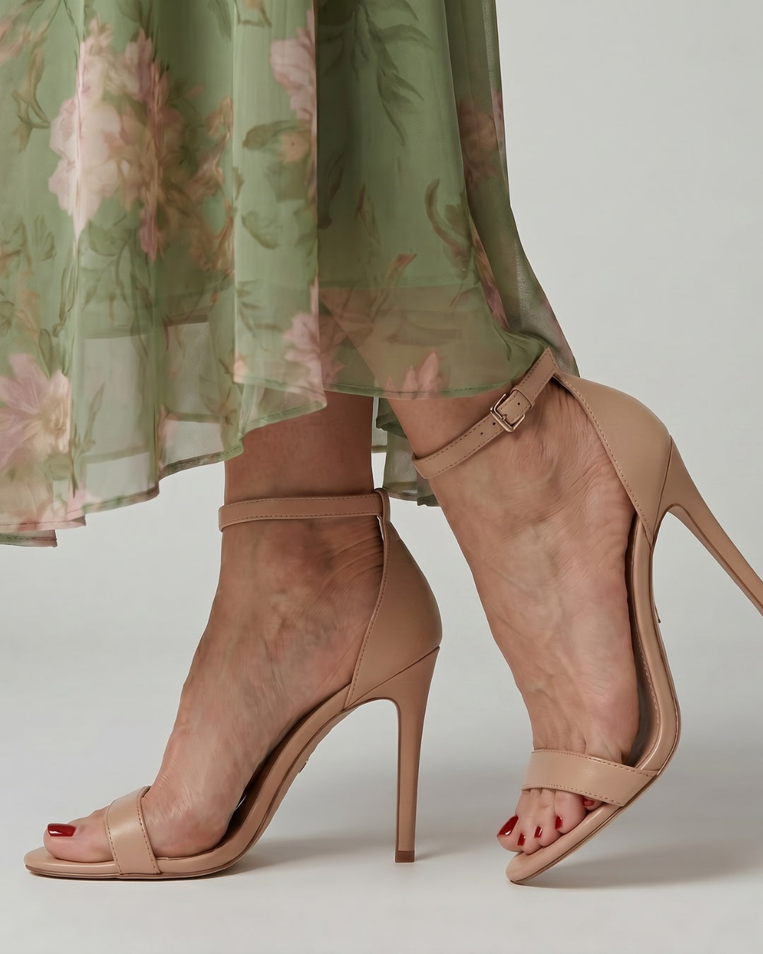 Nóra | Szandál Magassarkú Női Bokapántos Stiletto