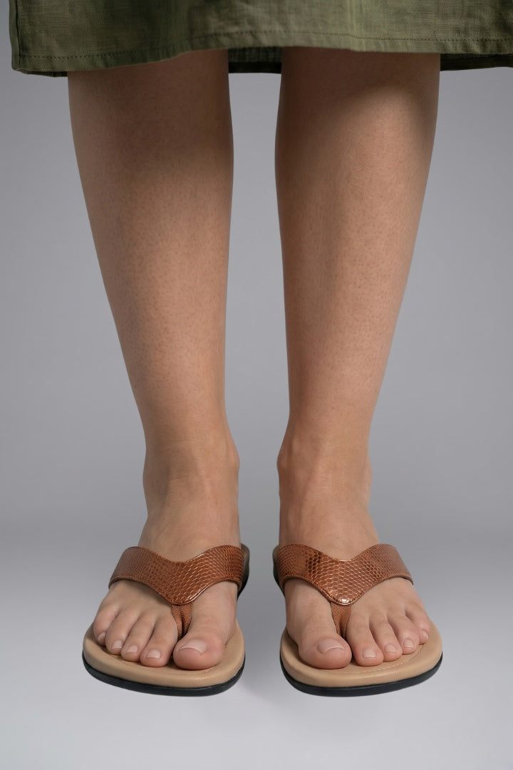 Orsolya | Flip Flop Szandál Lapos Női Textúrált Pánttal
