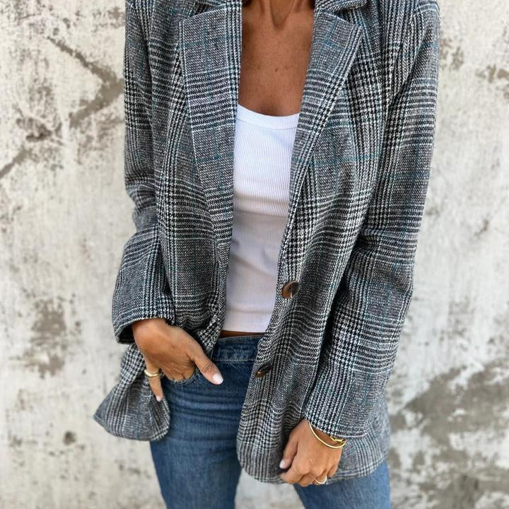 Paula | Blazer Damen Kariert Langarm Revers