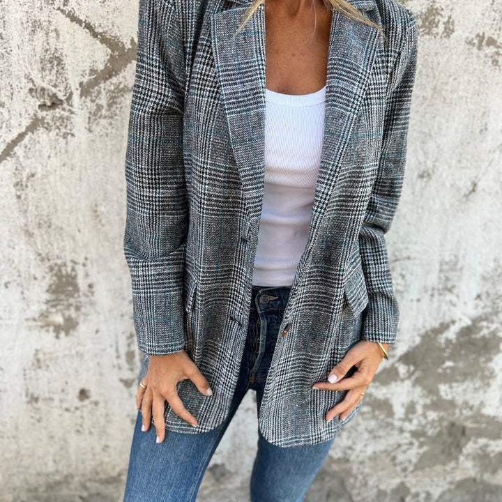 Paula | Blazer Damen Kariert Langarm Revers