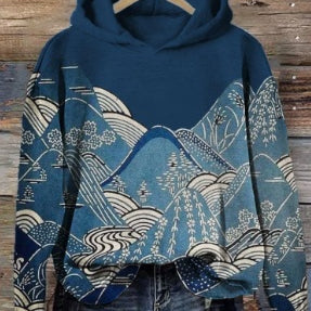 Paula | Hoodie Damen mit Japanischem Print Oversized Kapuzenpullover