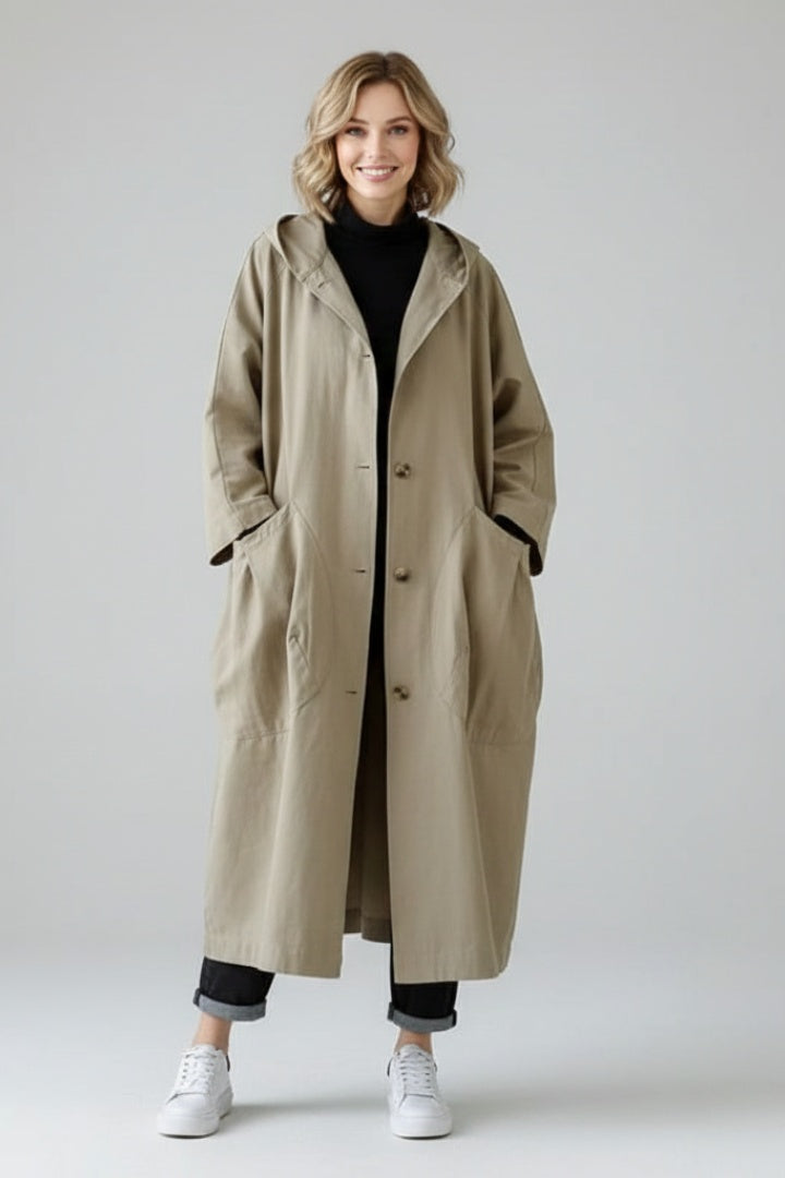 Petra | Átmeneti Kabát Női Kapucnis Oversize Trench