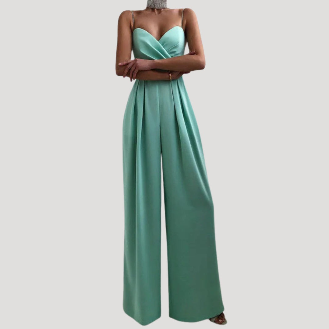 Petra | Jumpsuit Női Széles Szárú Szívforma Nyakkivágással