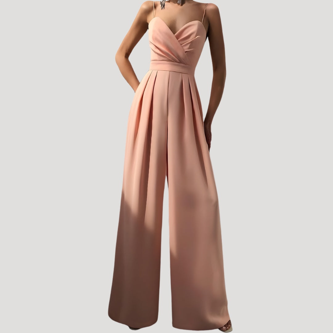 Petra | Jumpsuit Női Széles Szárú Szívforma Nyakkivágással