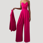 Petra | Jumpsuit Női Széles Szárú Szívforma Nyakkivágással