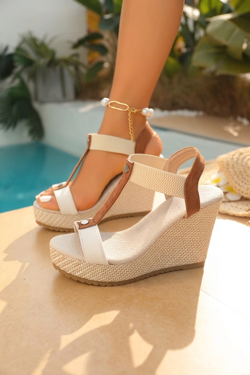 Petra | Platform Szandál Wedge Talpú Pántos Női Nyitott Orrú