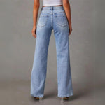 Petra | Széles Szárú Farmernadrág Női Magas Derekú Jeans