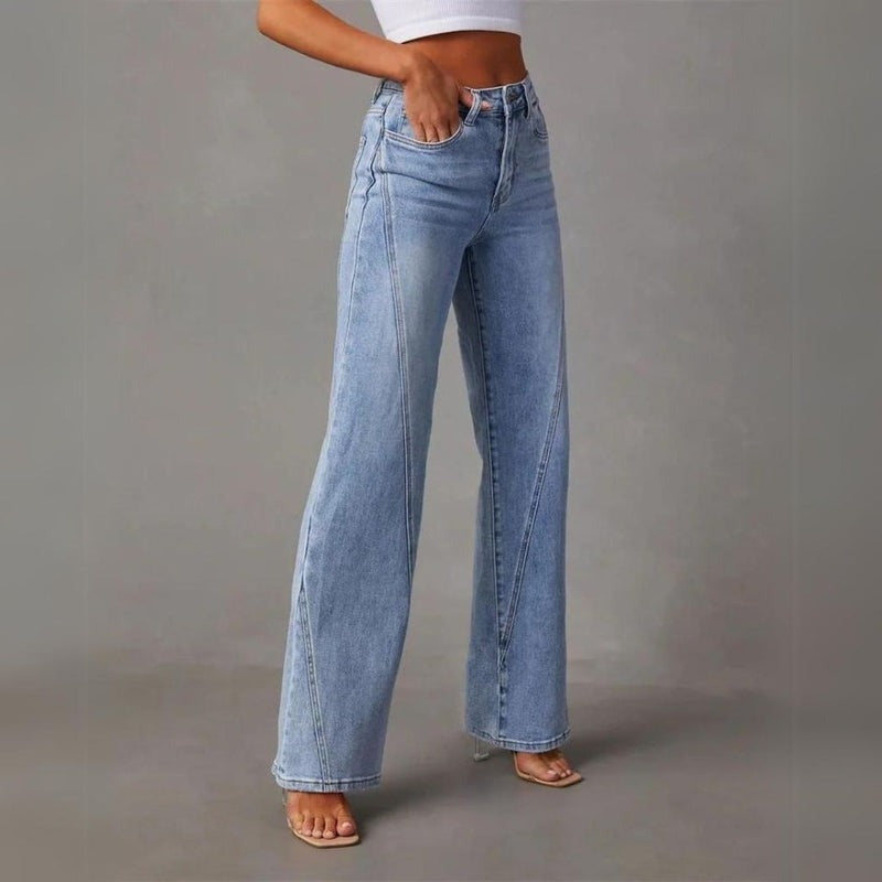 Petra | Széles Szárú Farmernadrág Női Magas Derekú Jeans