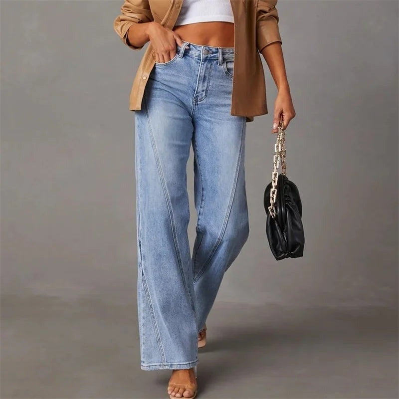 Petra | Széles Szárú Farmernadrág Női Magas Derekú Jeans