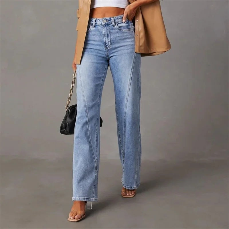 Petra | Széles Szárú Farmernadrág Női Magas Derekú Jeans