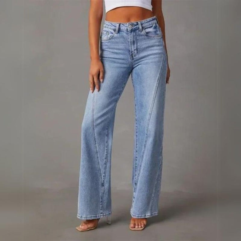Petra | Széles Szárú Farmernadrág Női Magas Derekú Jeans