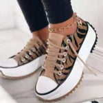 Pia | Sneaker Plattform Damen Schnürschuhe Leinwand