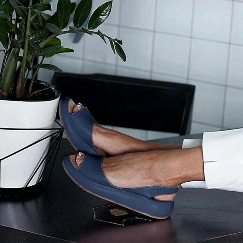 Piroska | Szandál Lapos Nyitott Orrú Női Kényelmi Slingback