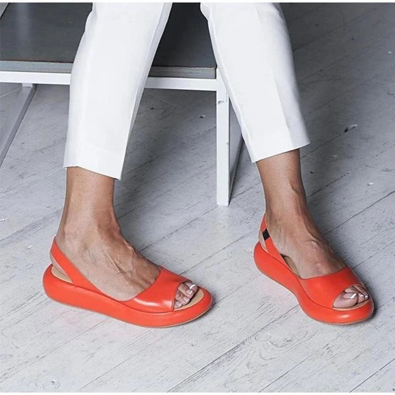 Piroska | Szandál Lapos Nyitott Orrú Női Kényelmi Slingback