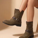 Priska | Chelsea Boots Damen Veloursleder Schnallenriemen