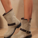 Priska | Chelsea Boots Damen Veloursleder Schnallenriemen