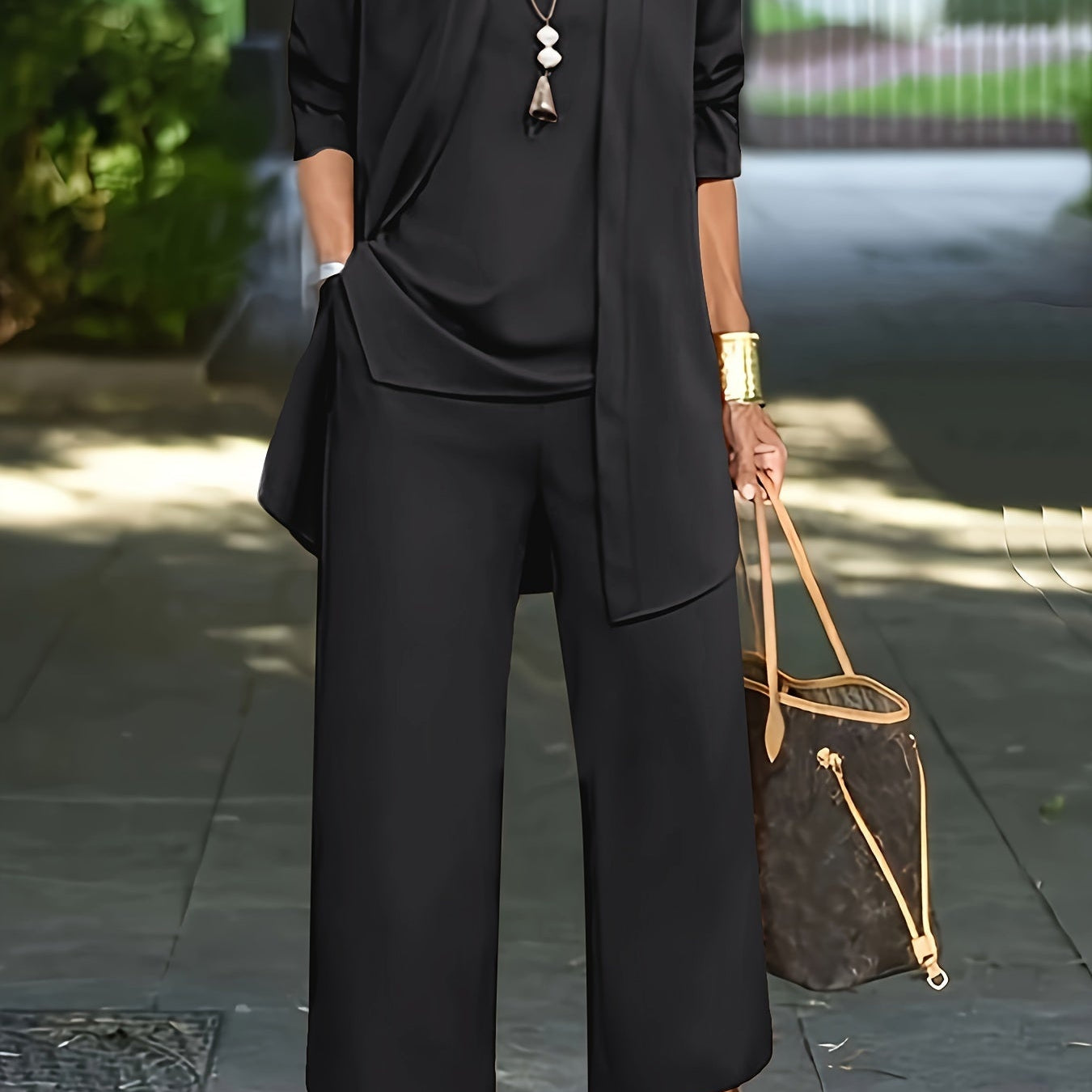 Priska | Kimono Set Damen 3-teilig Weites Bein Elegant