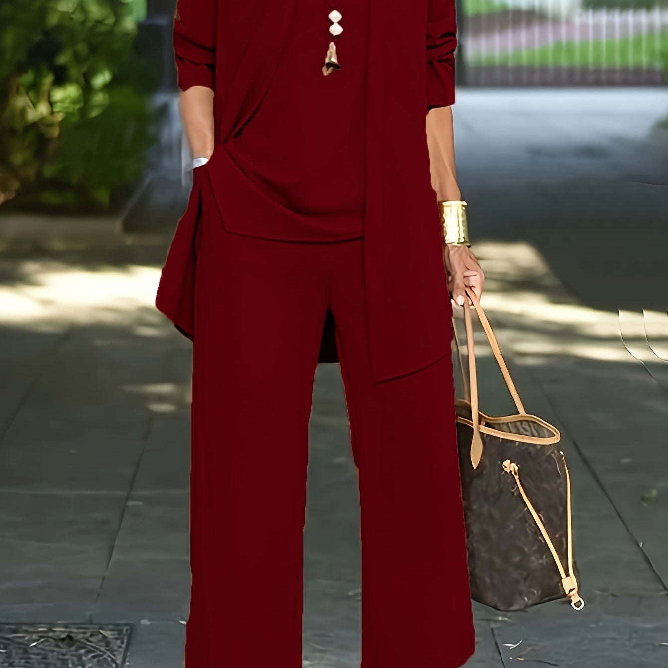 Priska | Kimono Set Damen 3-teilig Weites Bein Elegant
