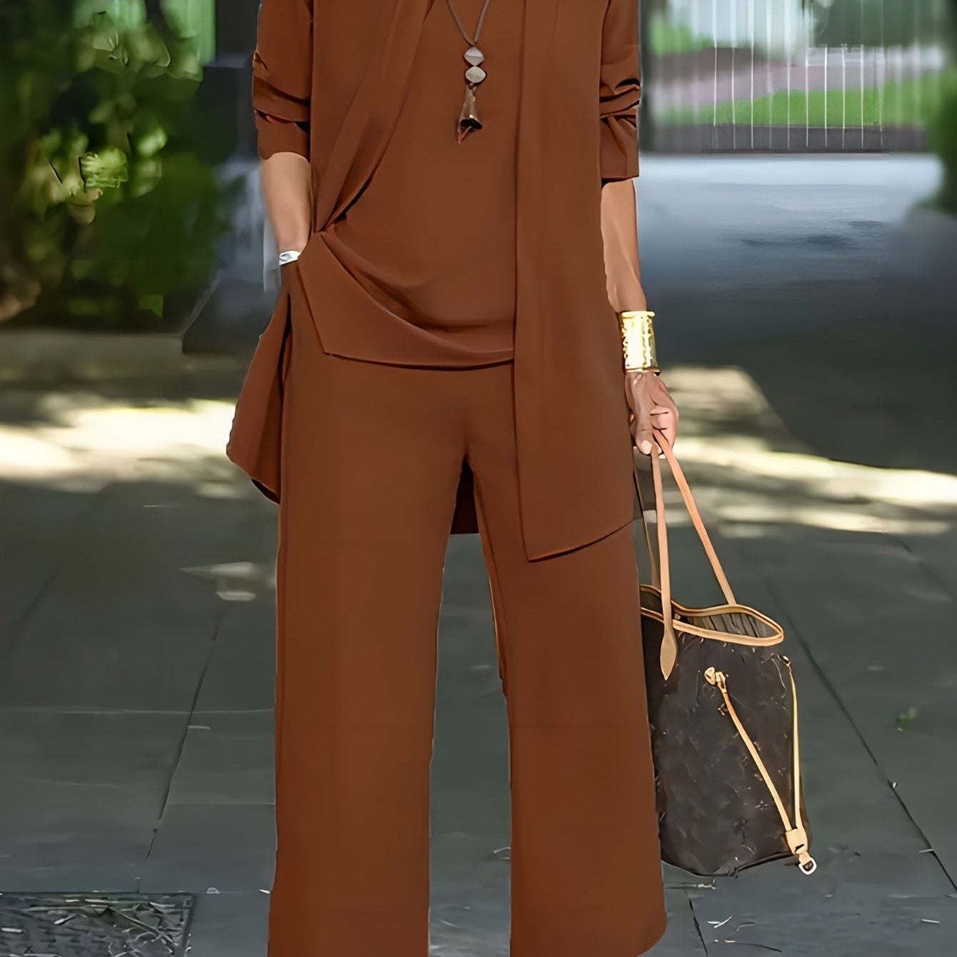 Priska | Kimono Set Damen 3-teilig Weites Bein Elegant