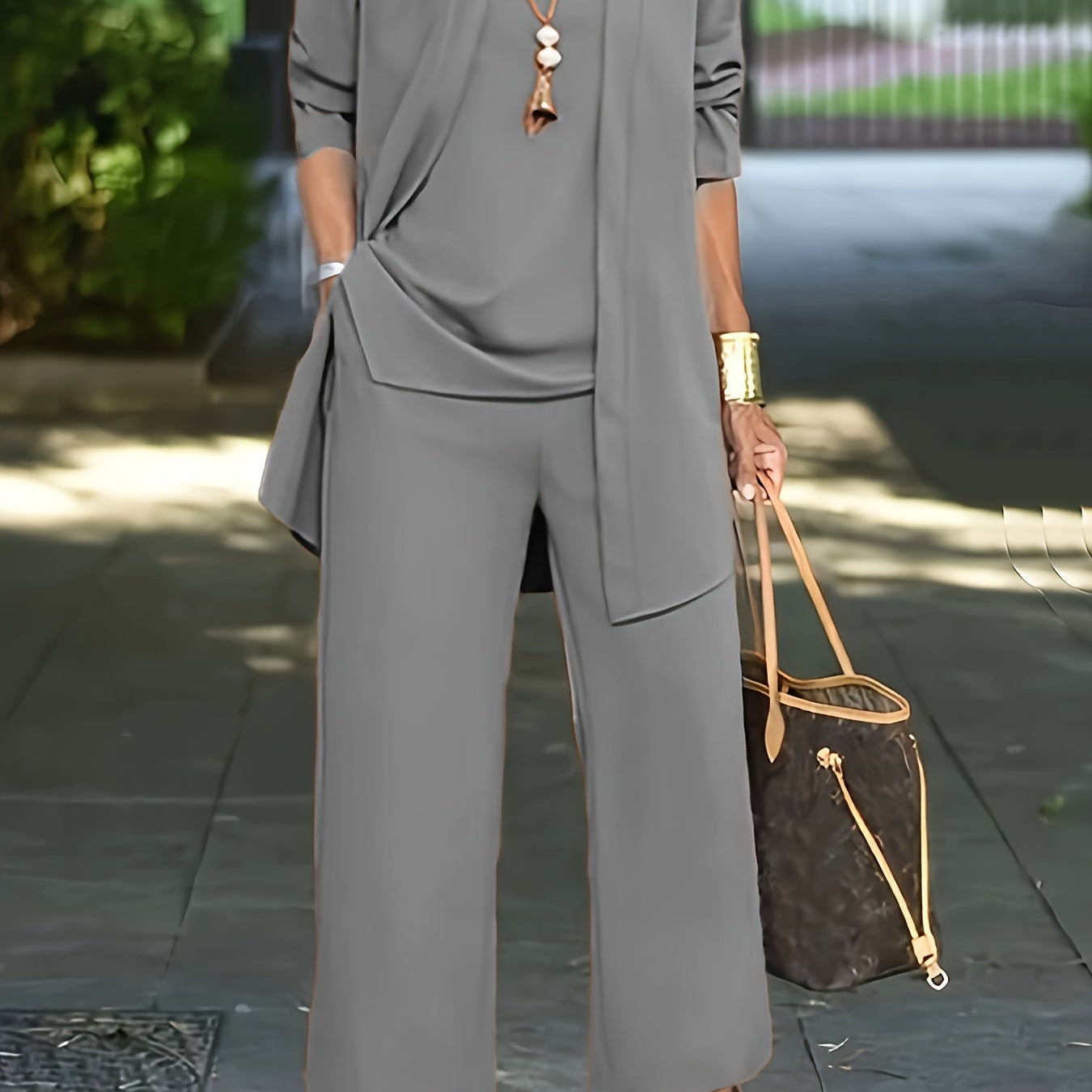 Priska | Kimono Set Damen 3-teilig Weites Bein Elegant
