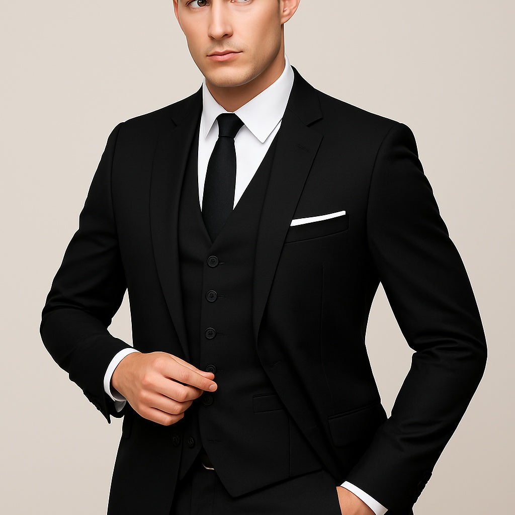 Rafael | Anzug Herren Dreiteilig Slim Fit Smoking Hochzeit