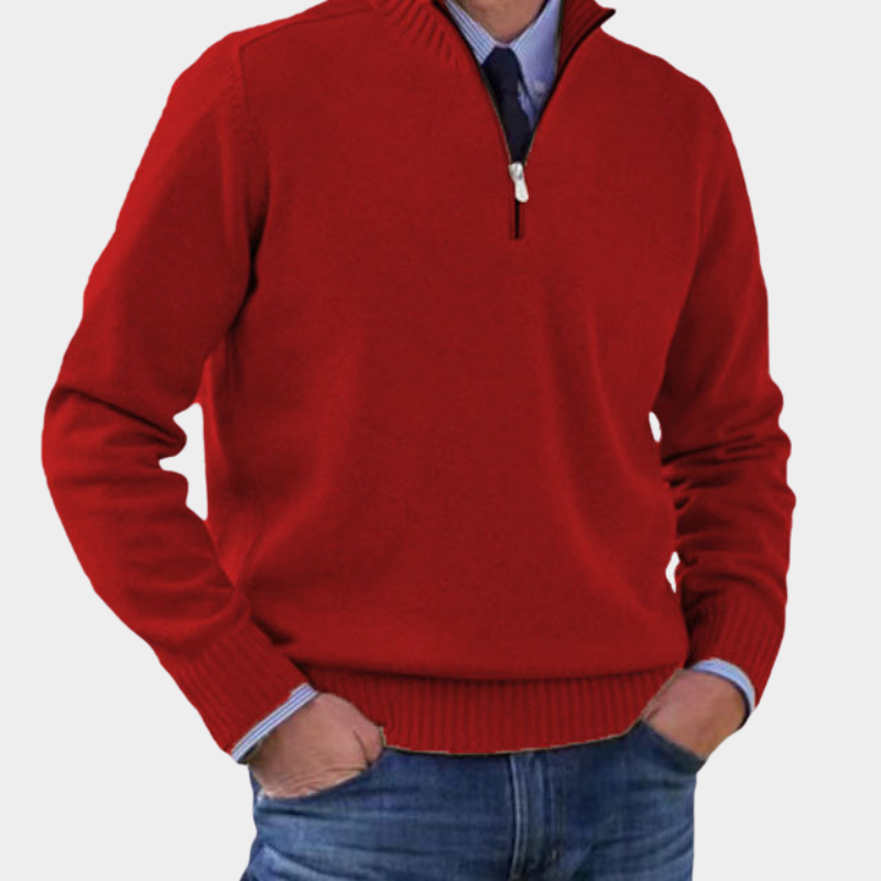Rafael | Pullover Herren Strickjacke mit Reißverschluss Langarm