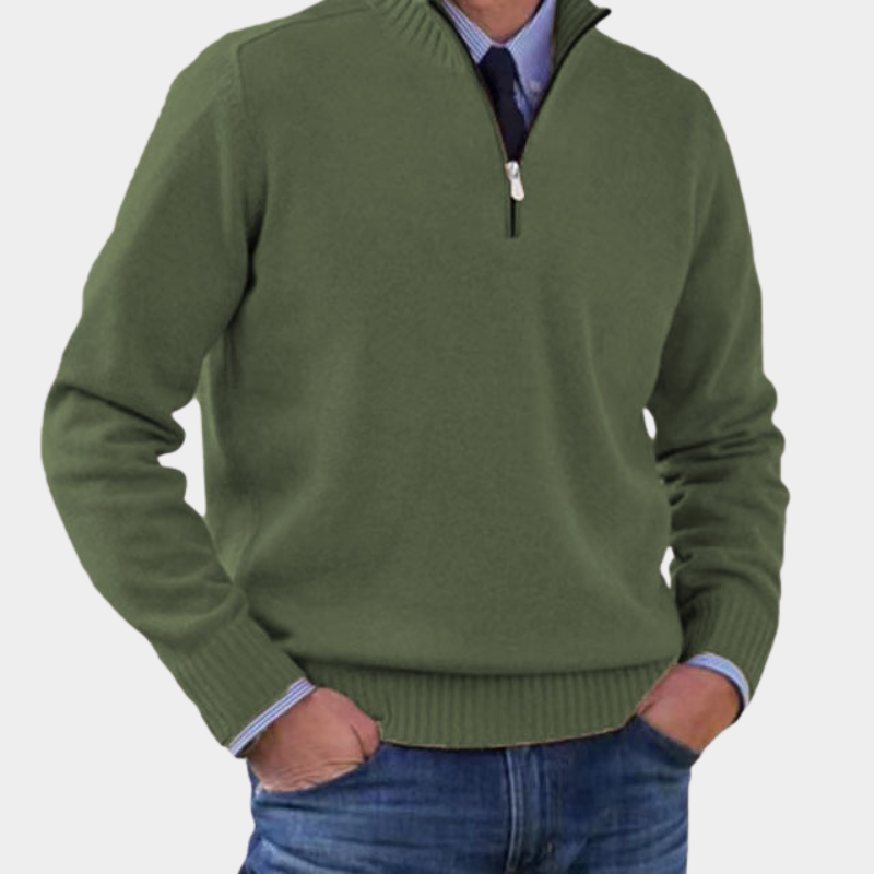 Rafael | Pullover Herren Strickjacke mit Reißverschluss Langarm