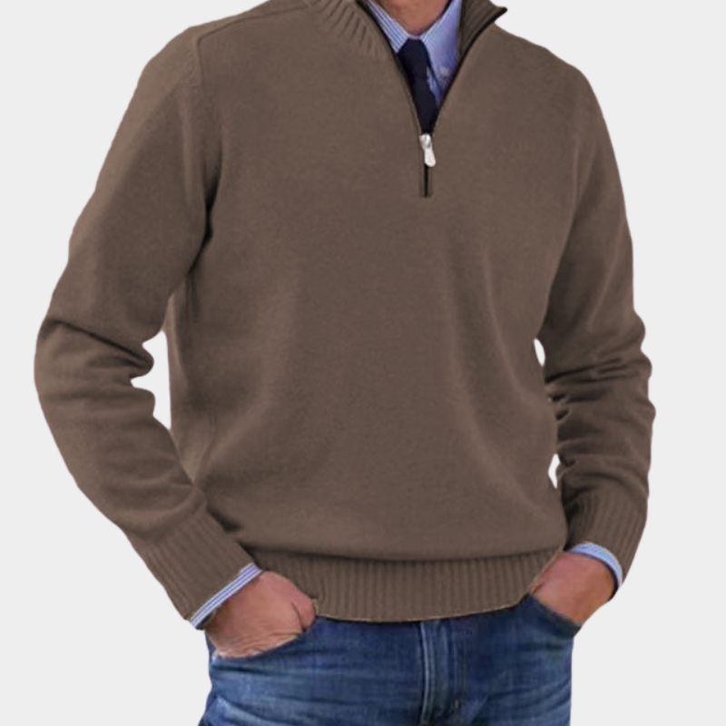Rafael | Pullover Herren Strickjacke mit Reißverschluss Langarm