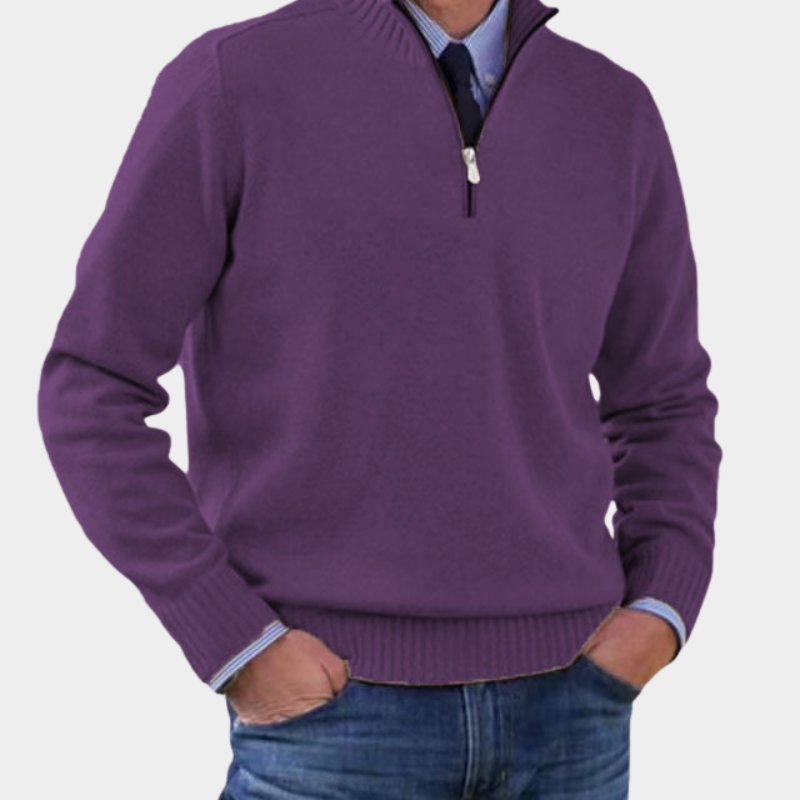Rafael | Pullover Herren Strickjacke mit Reißverschluss Langarm