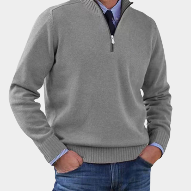 Rafael | Pullover Herren Strickjacke mit Reißverschluss Langarm