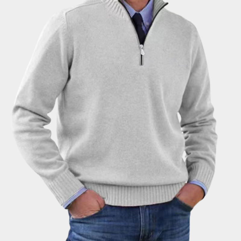 Rafael | Pullover Herren Strickjacke mit Reißverschluss Langarm