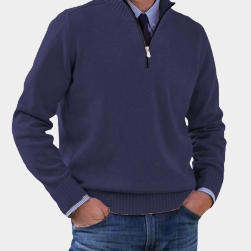 Rafael | Pullover Herren Strickjacke mit Reißverschluss Langarm