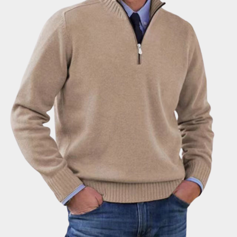 Rafael | Pullover Herren Strickjacke mit Reißverschluss Langarm